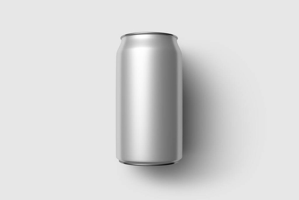 350ml boisson énergisante soda peut modèle de maquette isolé sur fond gris clair. Haute résolution. - Photo, image