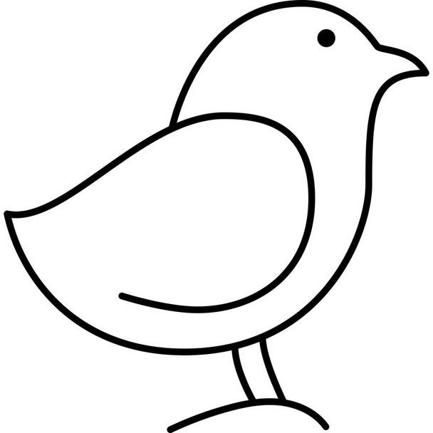Chick Animal Outline Icon Vector - Вектор,изображение