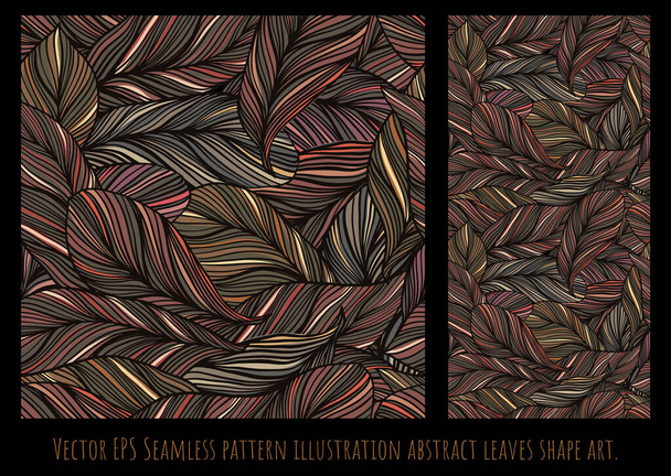 Векторная EPS Бесшовная иллюстрация шаблона абстрактные листья формы искусства. - Вектор,изображение