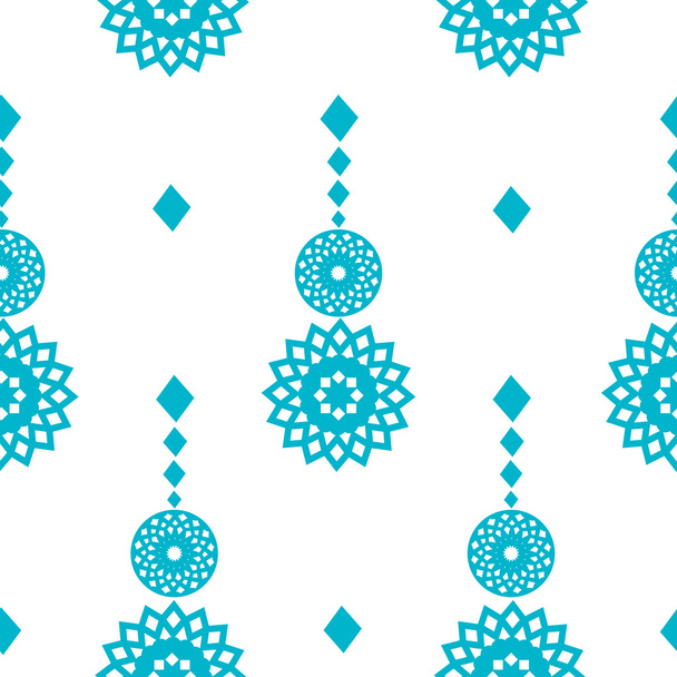 Vector seamless pattern, abstract blue snowflakes, winter background - Вектор,изображение