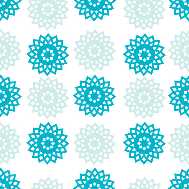 Vector seamless pattern, abstract blue snowflakes, winter background - Vektori, kuva