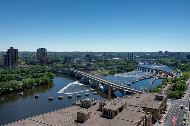 Minneapolis, Third Avenue Bridge, Mississippi River, Minnesota - Foto, Imagem