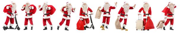 Коллаж Санта-Клауса на белом фоне - Фото, изображение