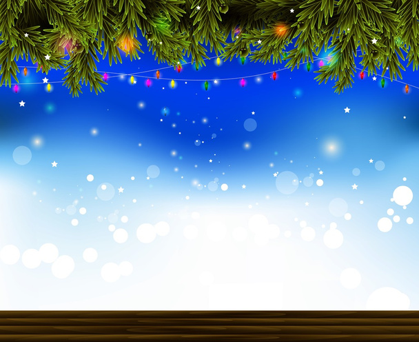 Christmas background with decorated pine tree - Vetor, Imagem