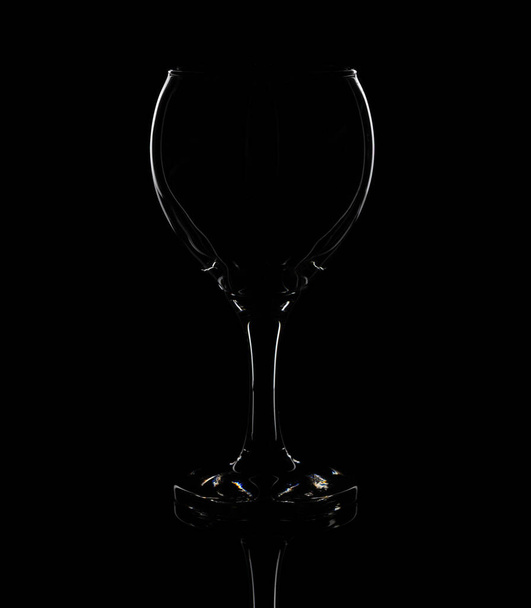 highlight of wine glass isolated with black background - Valokuva, kuva