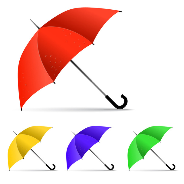 Set of multi-colored umbrella isolated on white background. Vect - Vector, Image