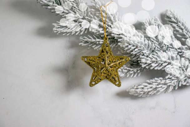 christmas tree branch festive background - Foto, Imagen