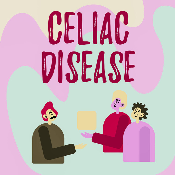 Cöliákus betegséget mutató üzenet. Konceptuális fotó autoimmun betegség, amely elsősorban érinti a vékonybél -42471 - Fotó, kép