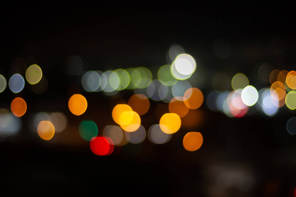 Night city street lights bokeh background - Photo, Image
