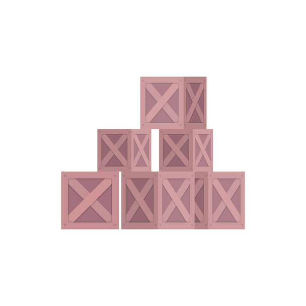Boîtes en bois de marchandises empilées illustration vectorielle
 - Vecteur, image