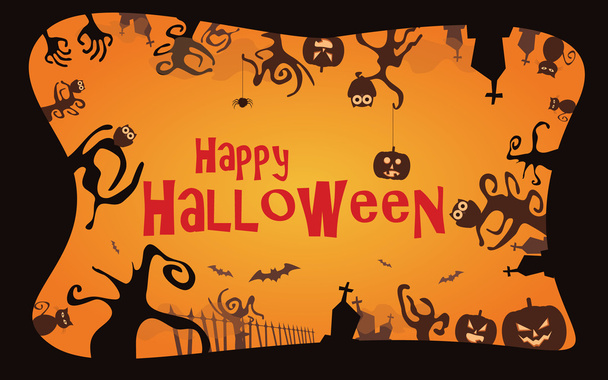 Halloween border background vector illustration - Vetor, Imagem