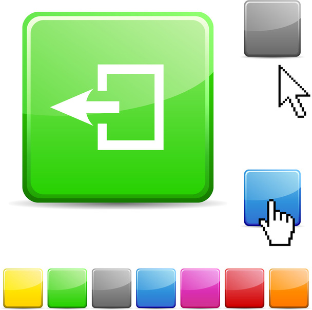 Exit glossy button. - Vector, Imagen