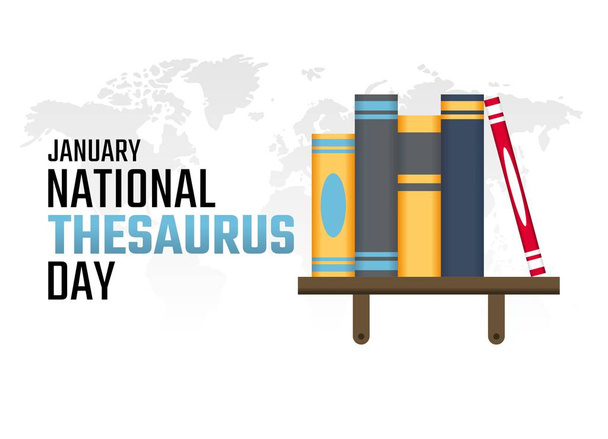 vector graphic of national thesaurus day good for national thesaurus day celebration. flat design. flyer design.flat illustration. - Vettoriali, immagini