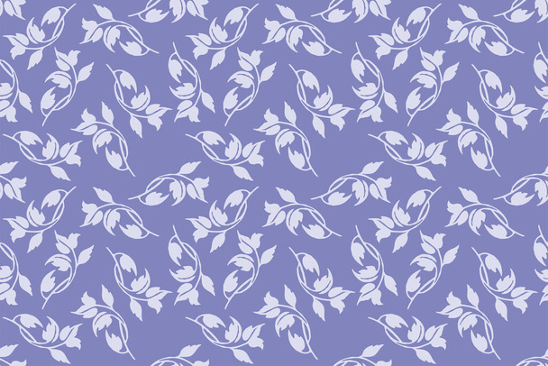 Very Peri - Fashionable color of the year. Botanical seamless pattern in trendy purple color 2022. - Vector, imagen