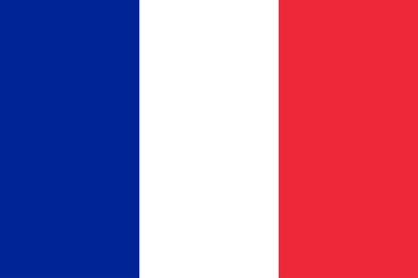 De vlag van Frankrijk is een transcontinentaal land dat zich uitstrekt over West-Europa en overzeese gebieden in Amerika en de Atlantische, Pacifische en Indische Oceaan. Vectorillustratie - Vector, afbeelding