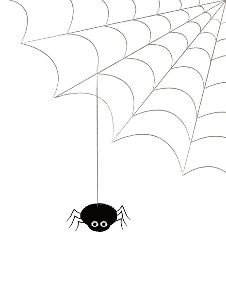 Araña y telaraña
 - Vector, imagen