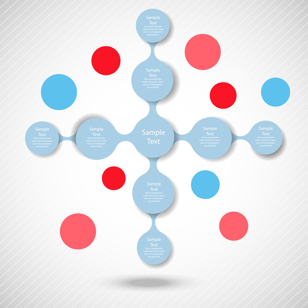 colorful round diagram metaball infographics - Vector, imagen
