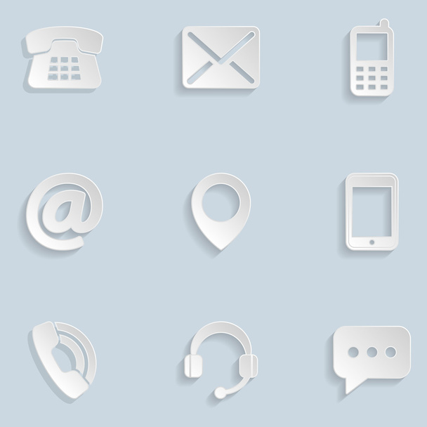 Contact us Paper Icons - Vector, afbeelding