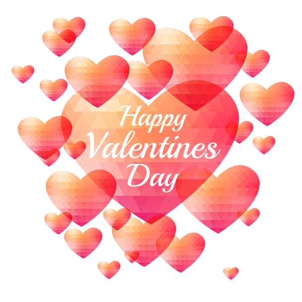 Valentine triangle heart background - Vector, imagen