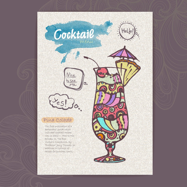 Decorative sketch of cocktail - ベクター画像