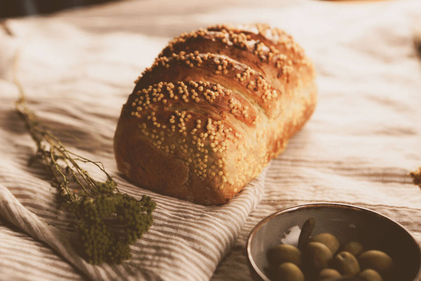 delicioso pão assado estético natural - Foto, Imagem