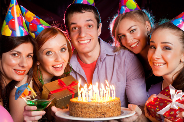 Young company celebrates birthday - Foto, afbeelding