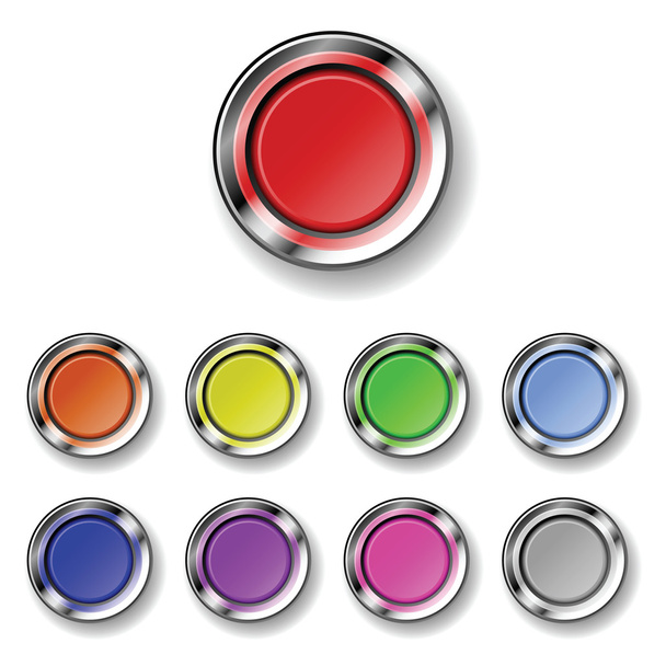 A set of round buttons - Wektor, obraz