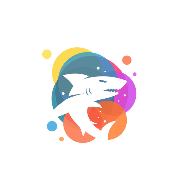 Vector de logotipo de tiburón, Plantilla de diseños de logotipo de pescado, concepto de diseño, logotipo, elemento de logotipo para plantilla - Vector, Imagen