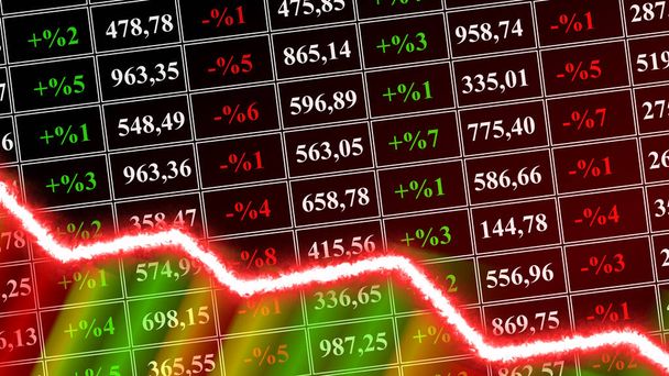 Hong Kong Flag, Finance Graph, Financial Chart, Stock Market, Stock Exchange Graph, Stock Indexes, Economic Crisis, 3D Illustration - Photo, Image
