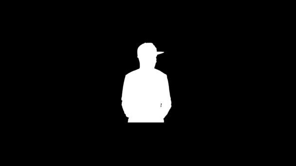 Glitch guy in a cap icon on black background. imagens 4k criativas para o seu projeto de vídeo. - Filmagem, Vídeo