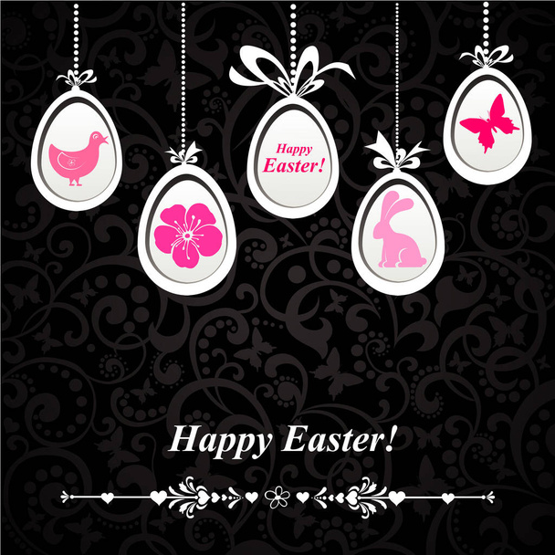 easter eggs with egg and flowers - Vector, Image