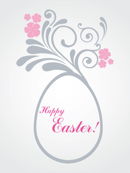 Happy Easter card with egg, vector illustration - Vetor, Imagem