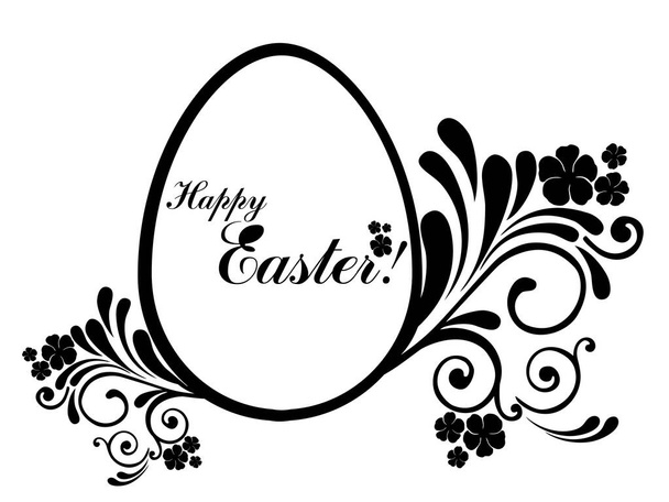 Happy Easter card with egg, vector illustration  - Вектор,изображение