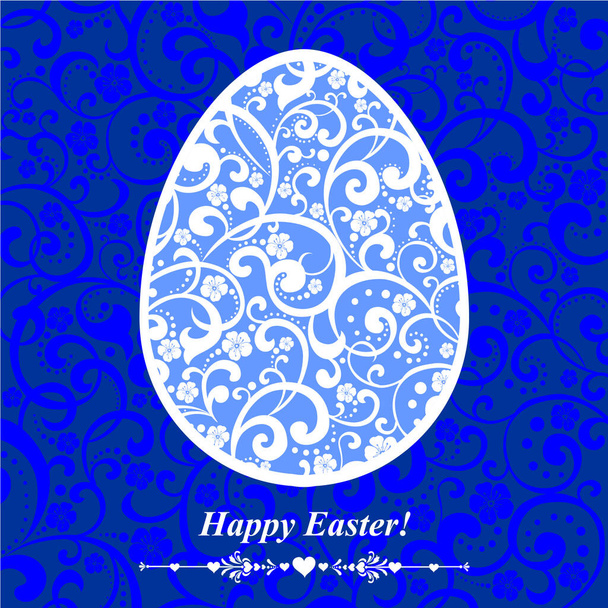 Happy Easter card with egg, vector illustration - Vecteur, image