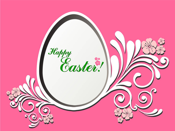 Happy Easter card with egg, vector illustration  - Vettoriali, immagini