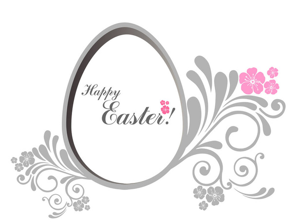 Happy Easter card with egg, vector illustration  - Вектор, зображення