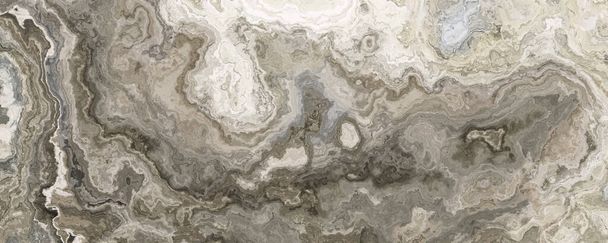 Beautiful brown marble tile with white veins. 2D illustration - Photo, Image