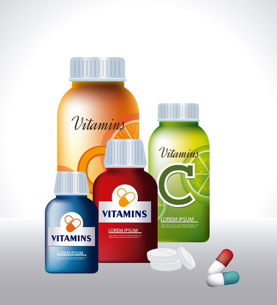 Diseño de vitaminas
 - Vector, imagen