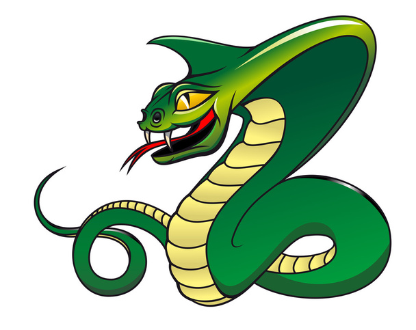 Gefahr Grüne Kobra - Vektor, Bild