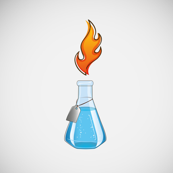 Stock laboratory flask on a light background - Vector, Image