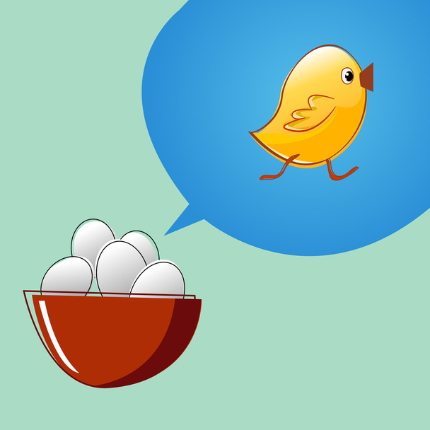 eieren zijn denken dat zullen ze kippen - Vector, afbeelding