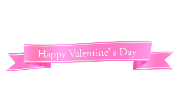 Ruban rose, pour la décoration de la Saint-Valentin, Bonne Saint Valentin - Vecteur, image