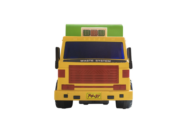 speelgoed vrachtwagen - geel oranje en groene kleuren - Foto, afbeelding