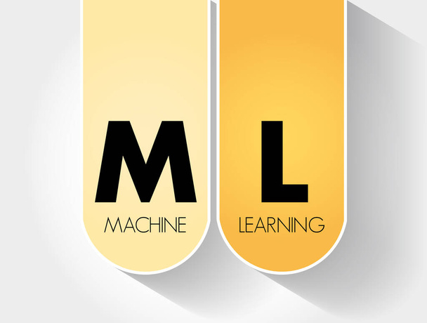 ML - Maschinelles Lernen Akronym, Hintergrund zum Ausbildungskonzept - Vektor, Bild
