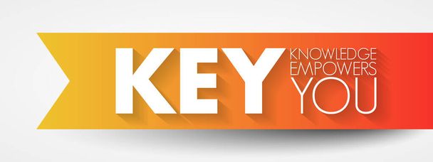 KEY - Knowledge Empowers You acronym, business concept background - Vektor, obrázek