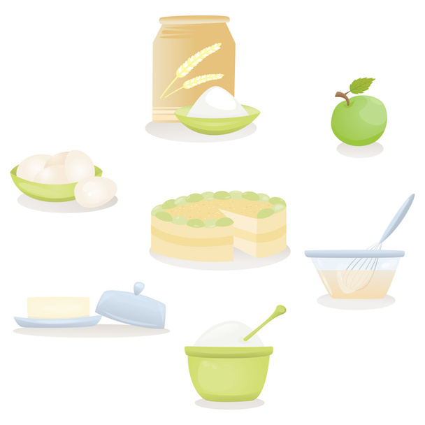 яблучний пиріг інгредієнти
 - Вектор, зображення