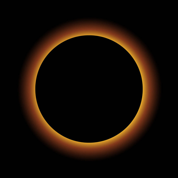 Vector eclipse of the sun. Vector illustration isolated on dark background - Vetor, Imagem