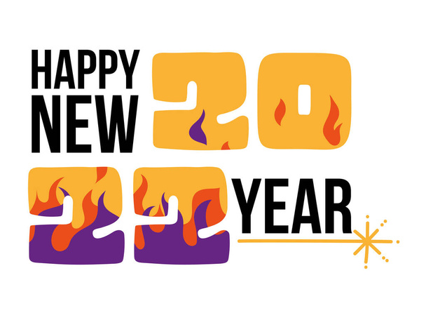 2022 ano novo em chamas - Vetor, Imagem