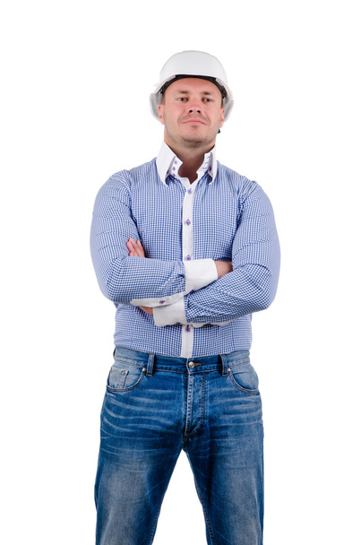 Confident man wearing a hardhat - Photo, Image