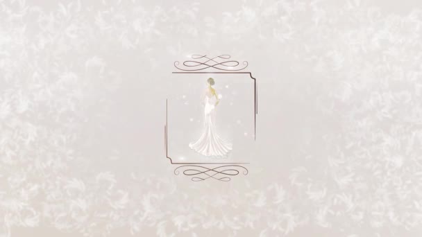 wedding intro for movie with hearts and lace pattern - Footage, Video